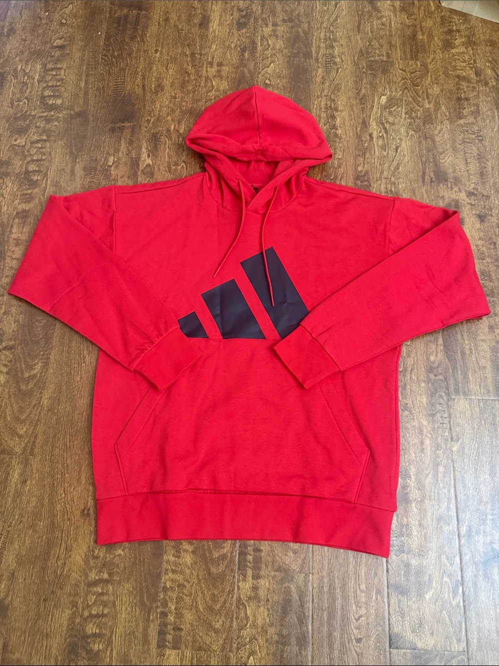 adidas Red Hoodie with Black Logo